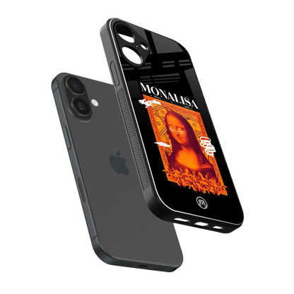 sassy mona lisa back phone cover | glass case for iphone 16 plus