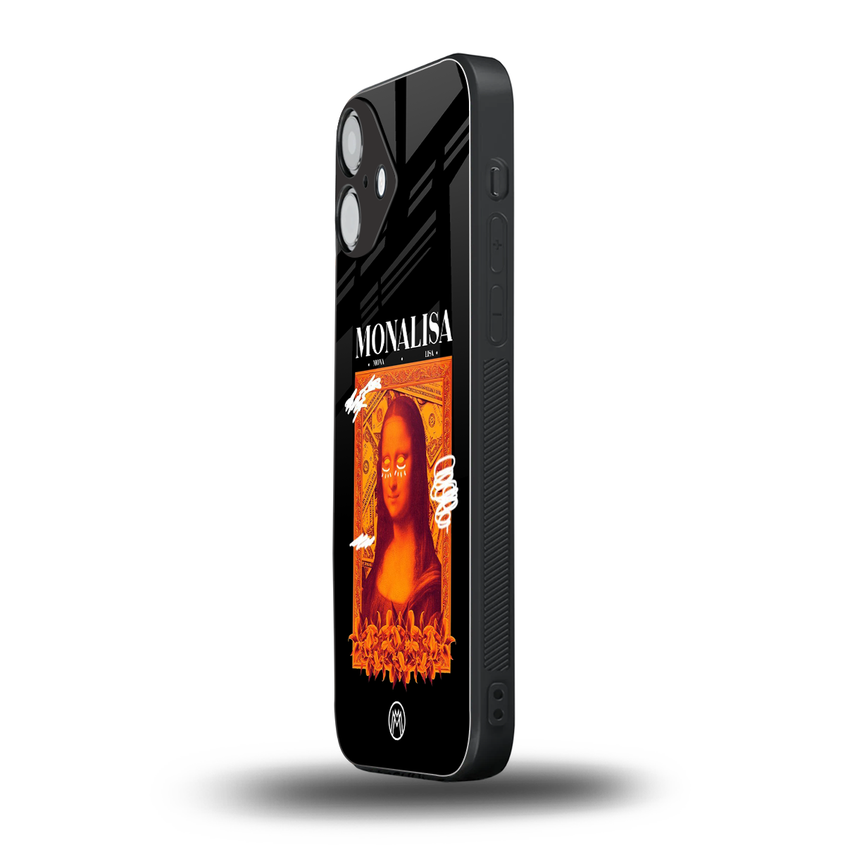 sassy mona lisa back phone cover | glass case for iphone 16 plus