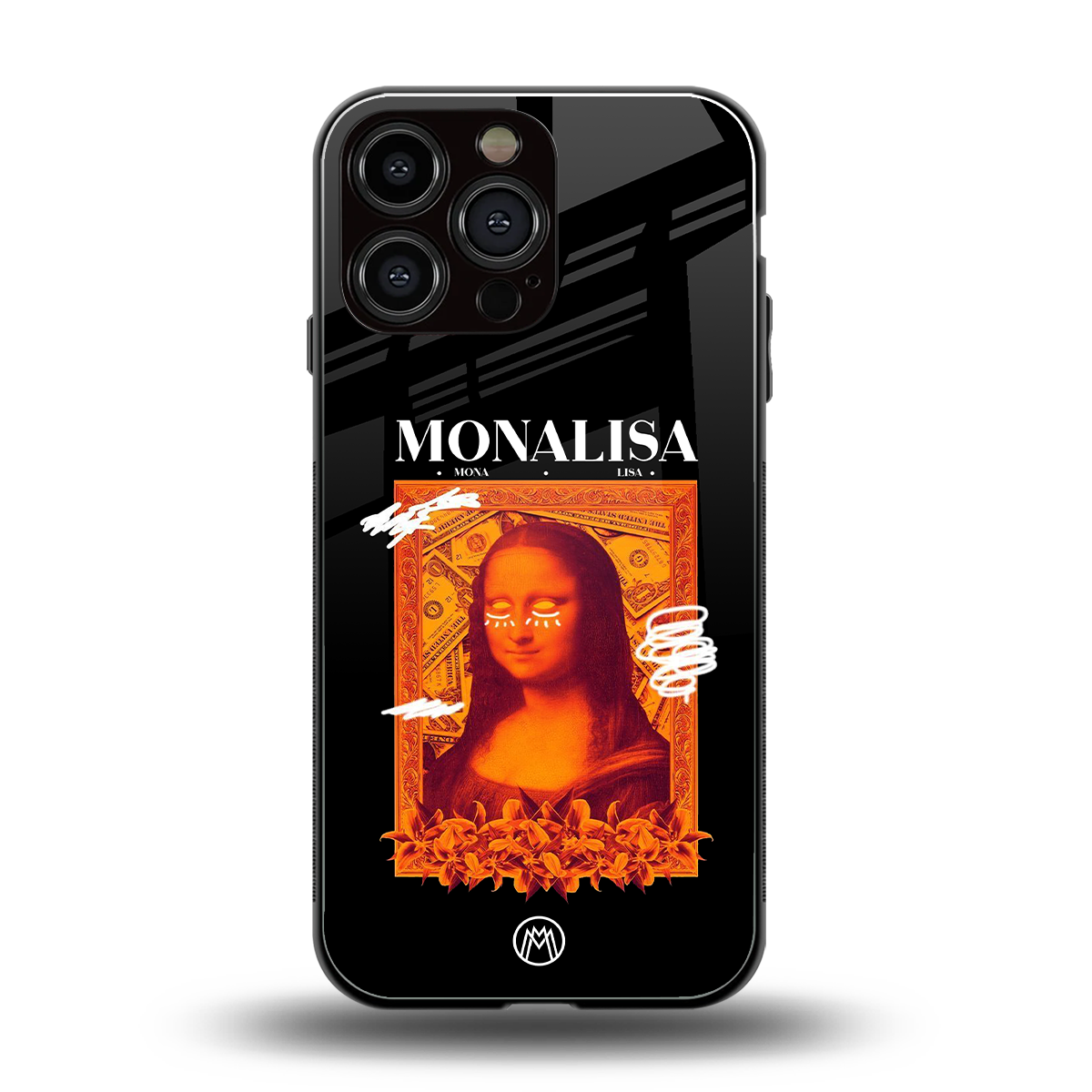 sassy mona lisa back phone cover | glass case for iphone 16 pro max