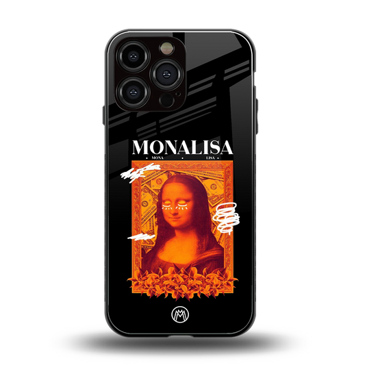 sassy mona lisa back phone cover | glass case for iphone 16 pro max