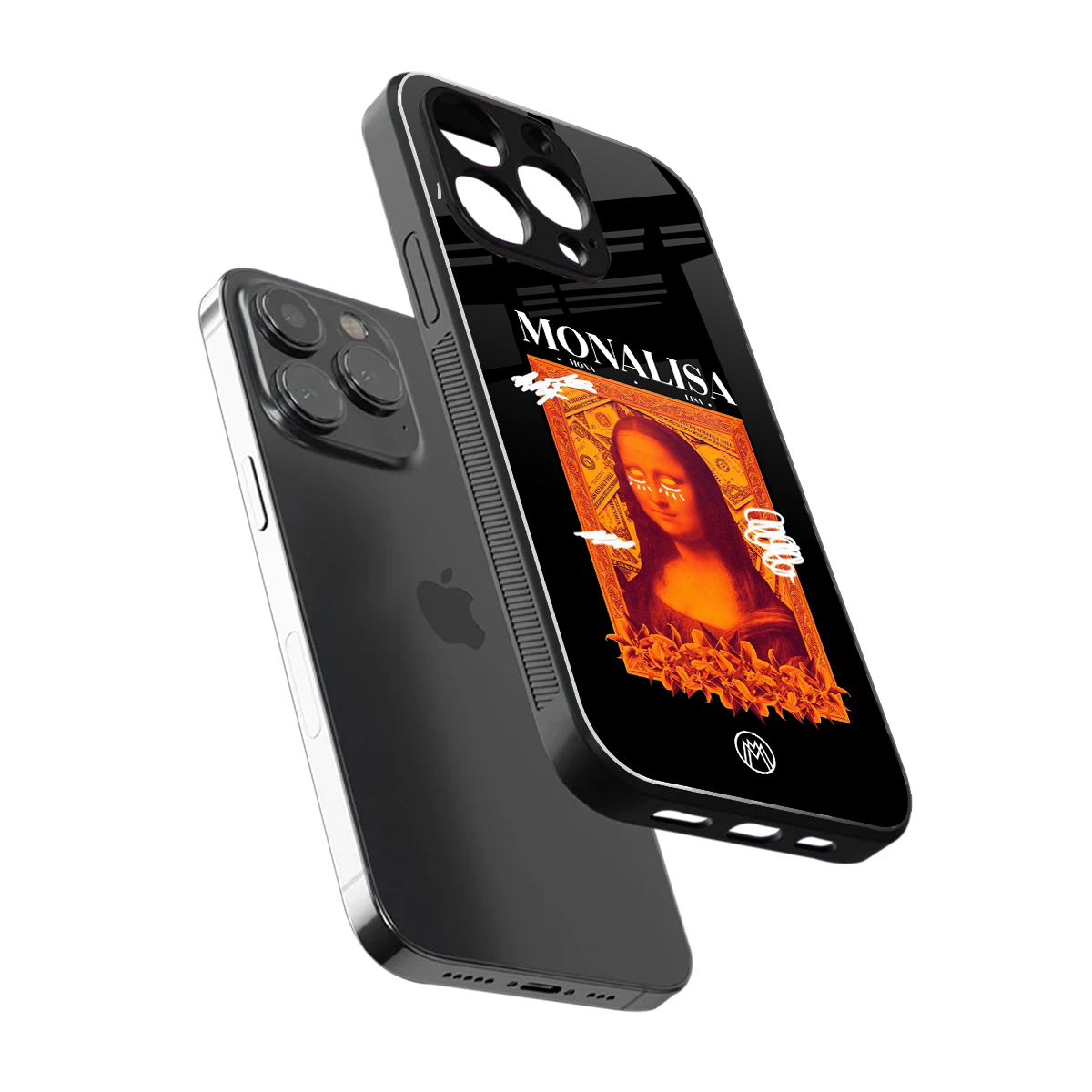 sassy mona lisa back phone cover | glass case for iphone 16 pro max