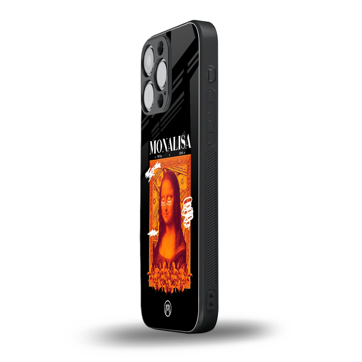 sassy mona lisa back phone cover | glass case for iphone 16 pro max