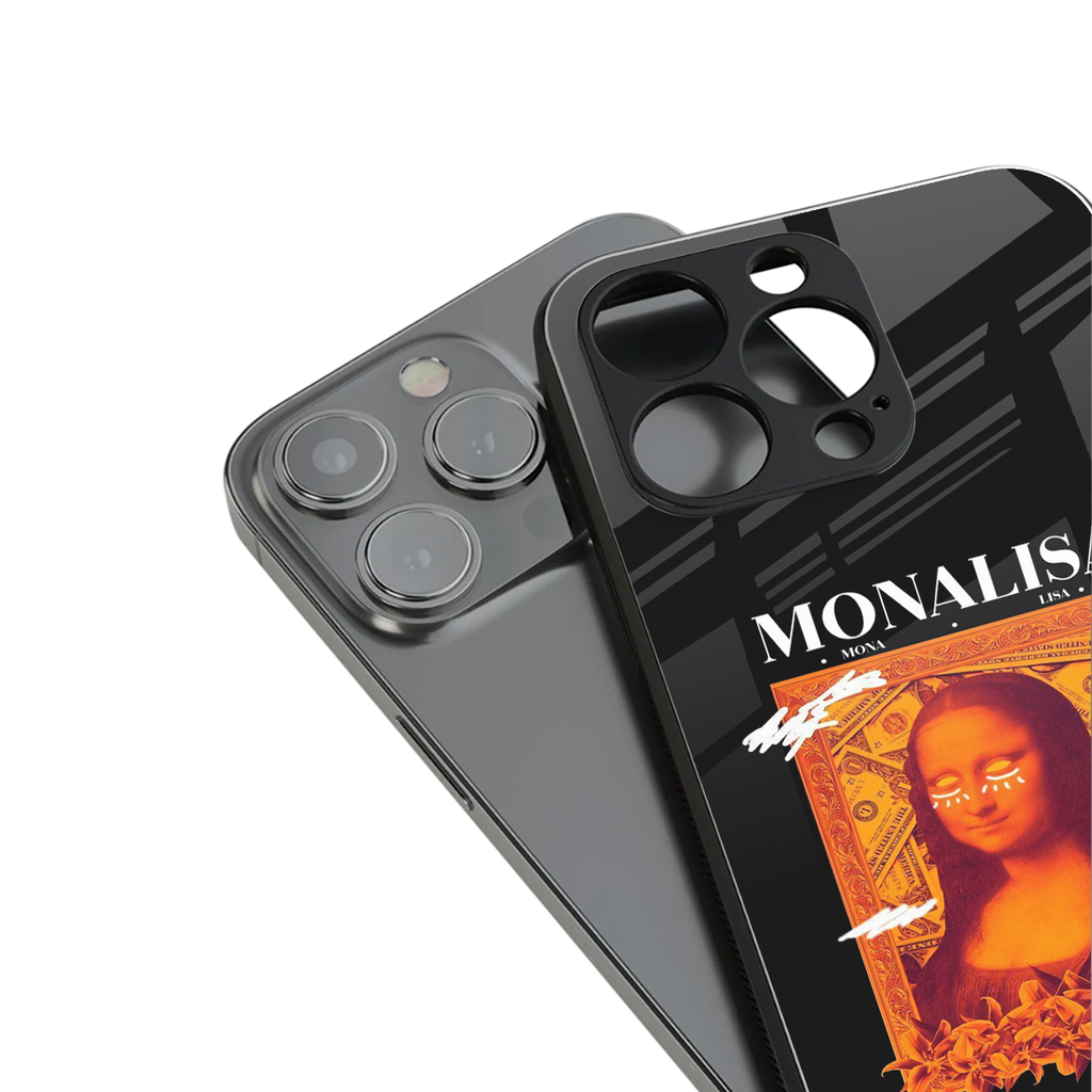 sassy mona lisa back phone cover | glass case for iphone 14 pro max