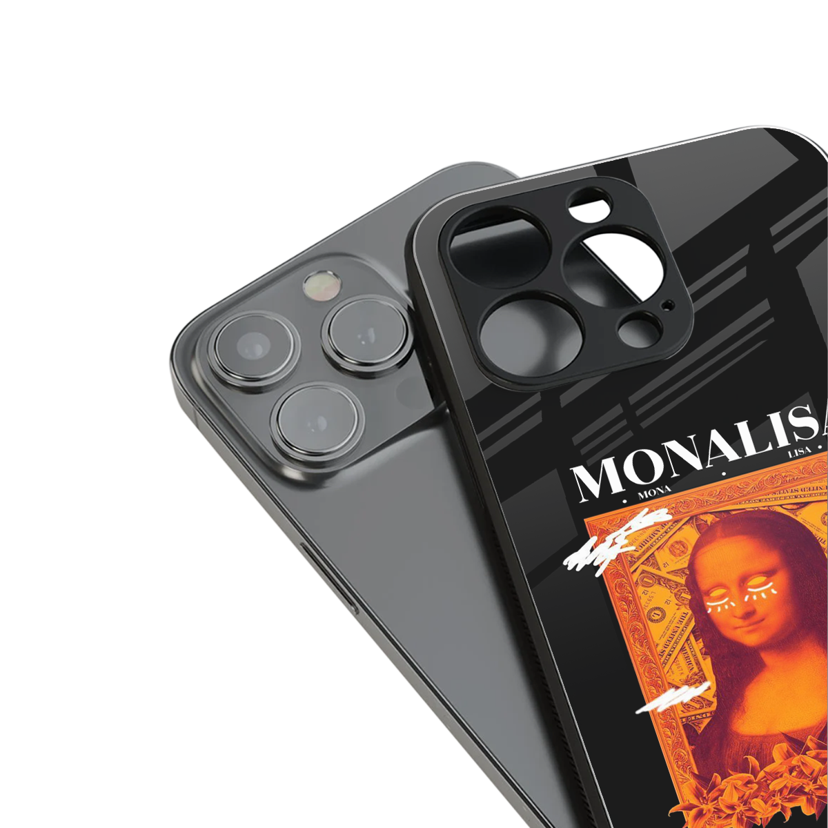 sassy mona lisa back phone cover | glass case for iphone 14 pro max