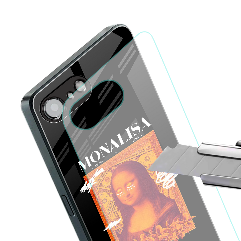 sassy mona lisa back phone cover | glass case for iphone 16e