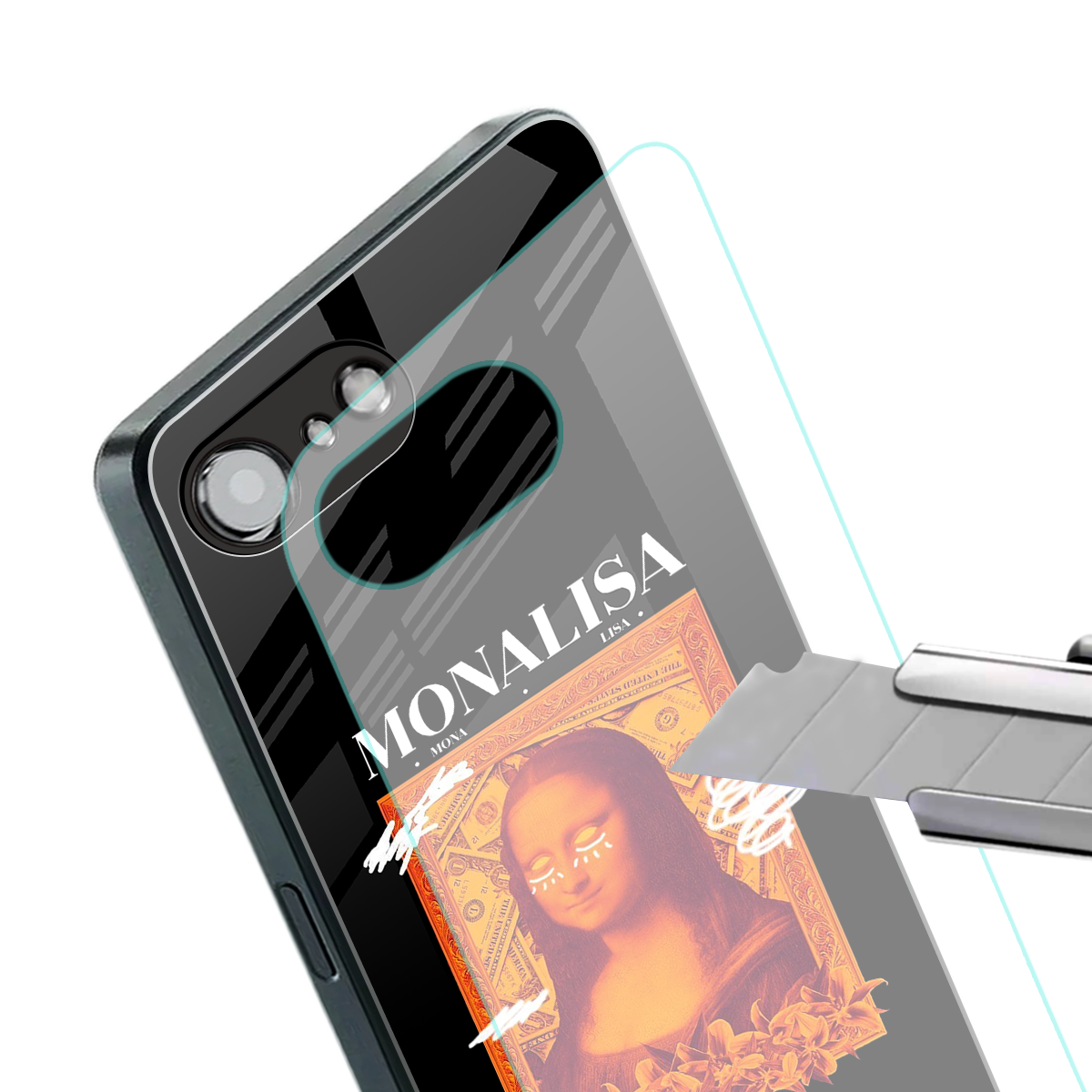 sassy mona lisa back phone cover | glass case for iphone 16e