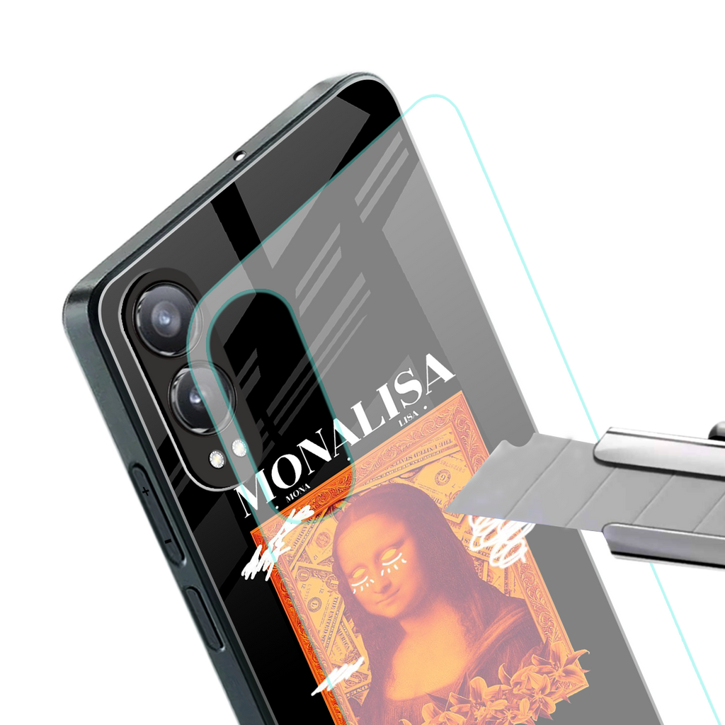 sassy mona lisa back phone cover | glass case for oneplus nord ce 4 lite