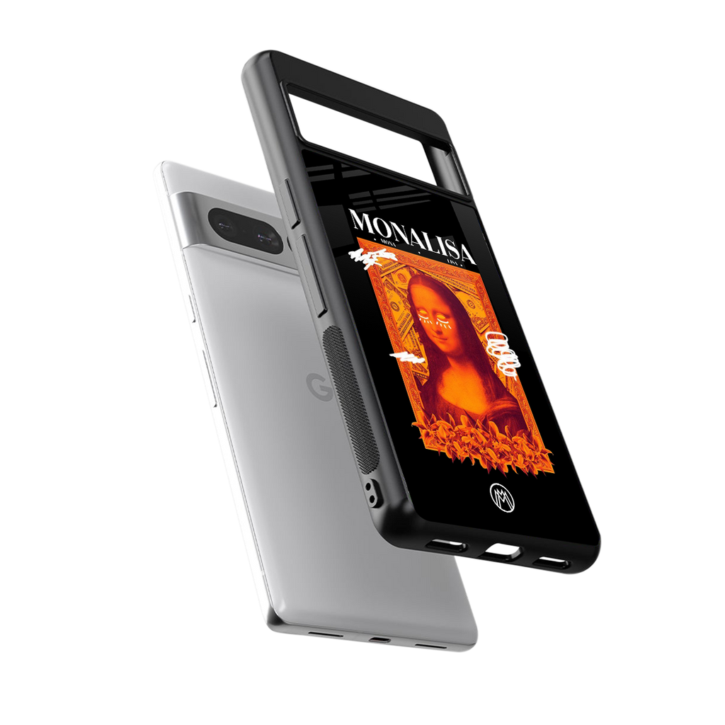 sassy mona lisa back phone cover | glass case for google pixel 7 pro