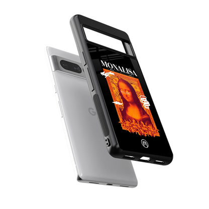 sassy mona lisa back phone cover | glass case for google pixel 7 pro