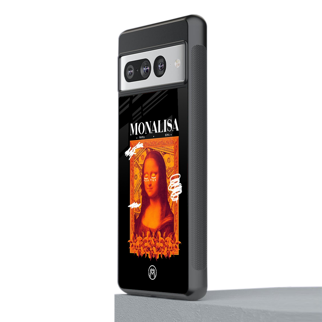 sassy mona lisa back phone cover | glass case for google pixel 7 pro