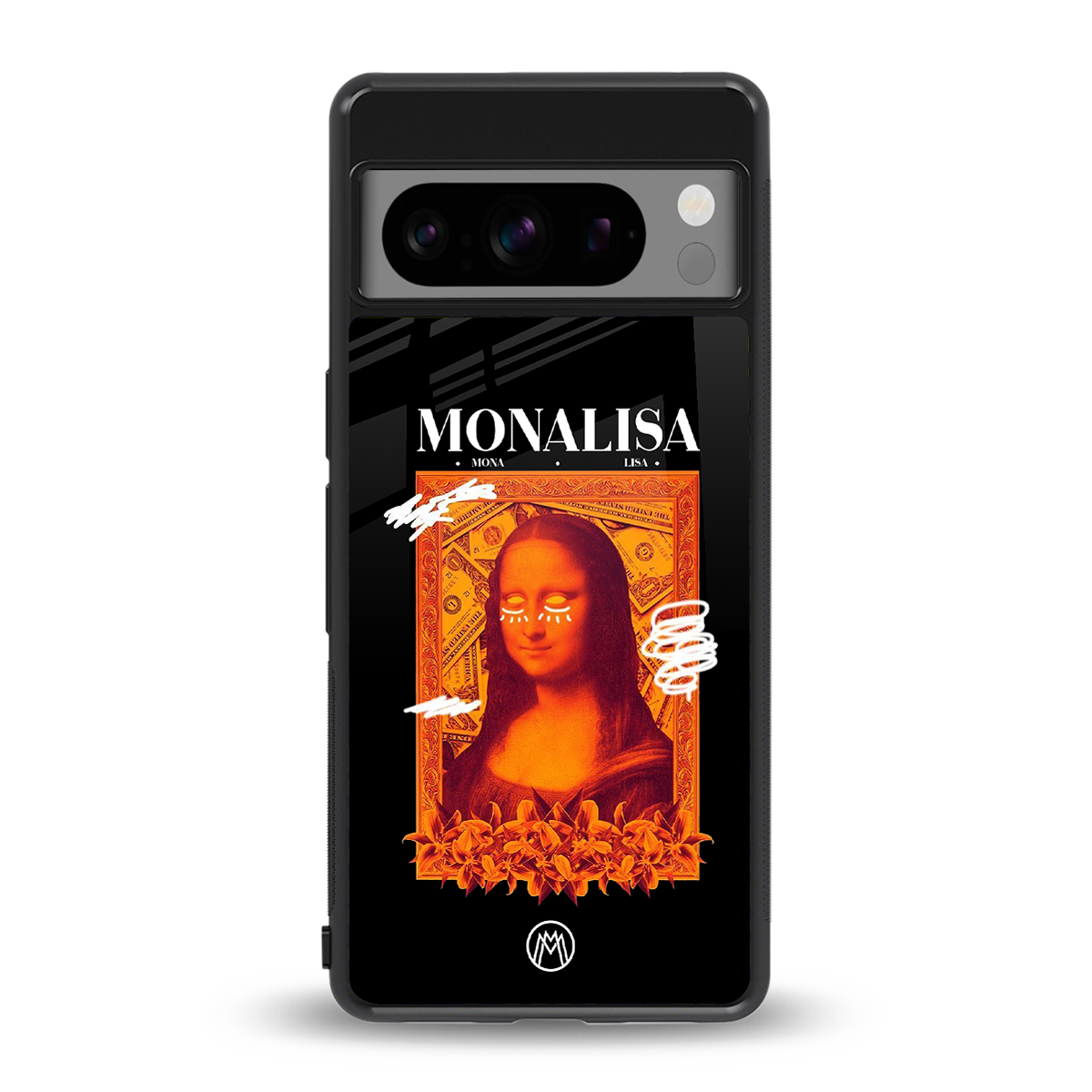 sassy mona lisa back phone cover | glass case for google pixel 8 pro