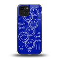 sassy smiley faces back phone cover | glass case for iphone 13 mini