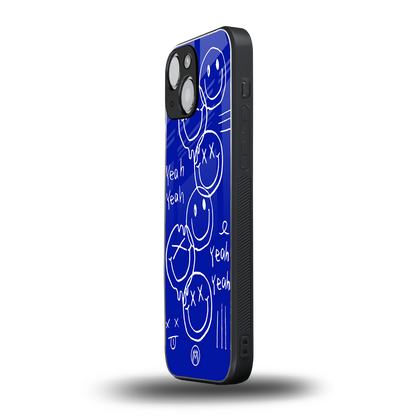 sassy smiley faces back phone cover | glass case for iphone 13 mini