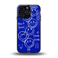 sassy smiley faces back phone cover | glass case for iphone 13 pro