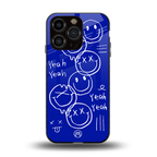 sassy smiley faces back phone cover | glass case for iphone 13 pro