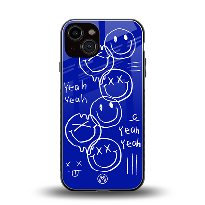 sassy smiley faces back phone cover | glass case for iphone 13