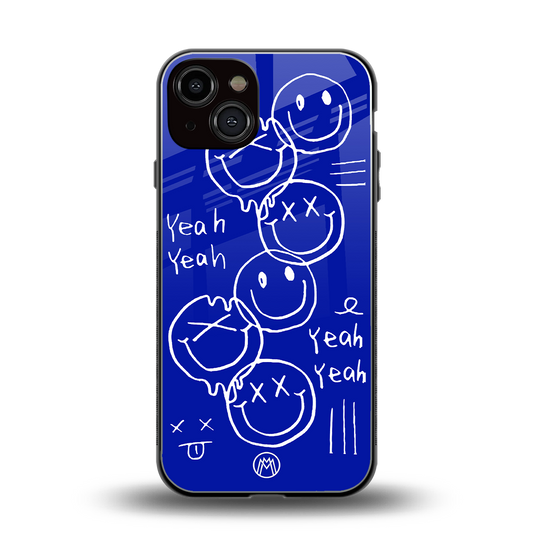 sassy smiley faces back phone cover | glass case for iphone 13
