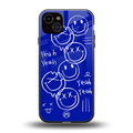 sassy smiley faces back phone cover | glass case for iphone 14 plus