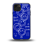 sassy smiley faces back phone cover | glass case for iphone 15