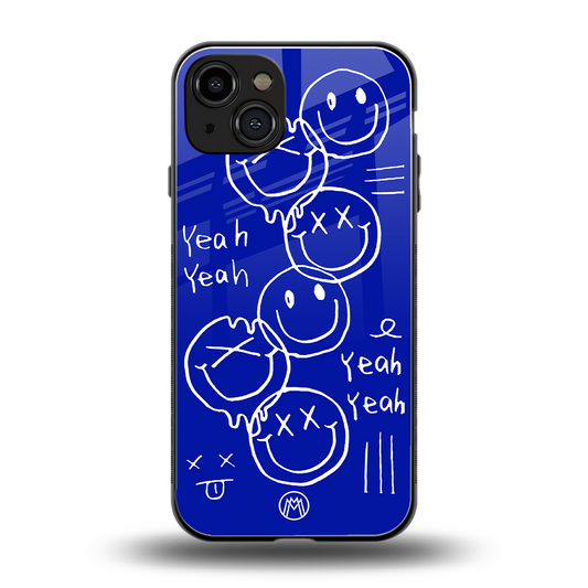 sassy smiley faces back phone cover | glass case for iphone 15