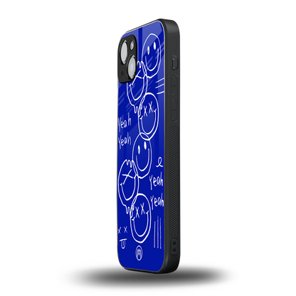 sassy smiley faces back phone cover | glass case for iphone 15