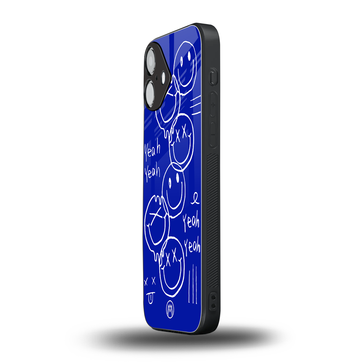 sassy smiley faces back phone cover | glass case for iphone 16 plus