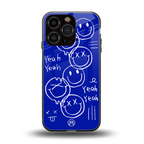 sassy smiley faces back phone cover | glass case for iphone 16 pro