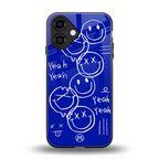 sassy smiley faces back phone cover | glass case for iphone 16