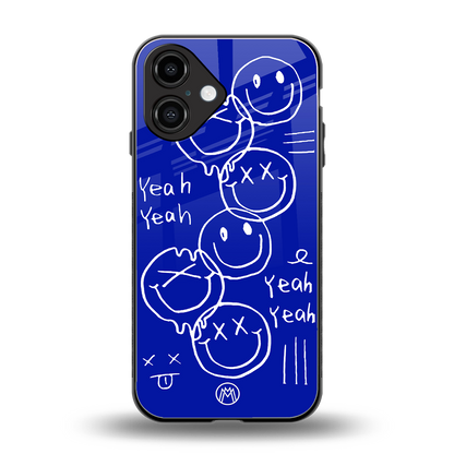 sassy smiley faces back phone cover | glass case for iphone 16