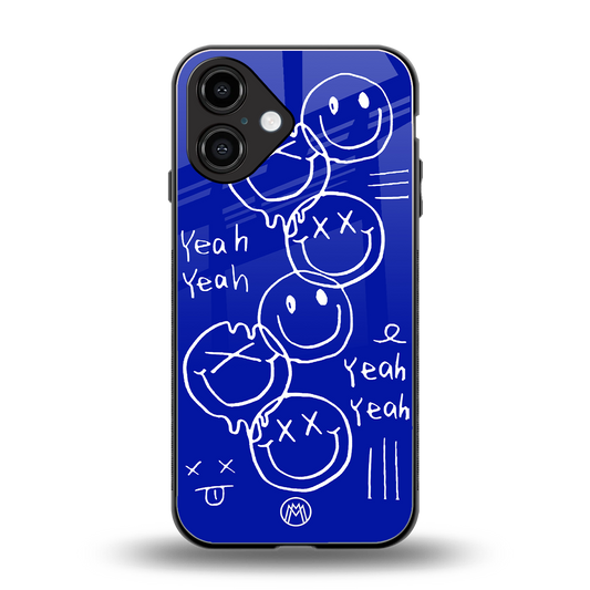 sassy smiley faces back phone cover | glass case for iphone 16