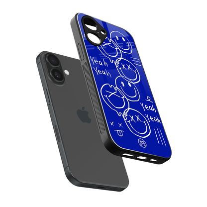 sassy smiley faces back phone cover | glass case for iphone 16