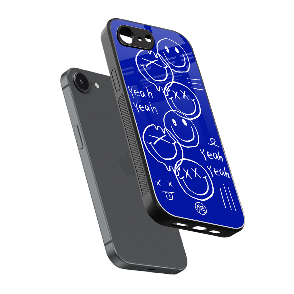 sassy smiley faces back phone cover | glass case for iphone 16e