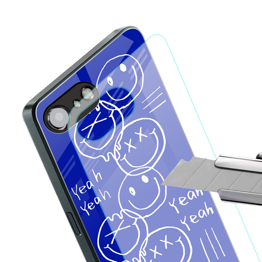 sassy smiley faces back phone cover | glass case for iphone 16e