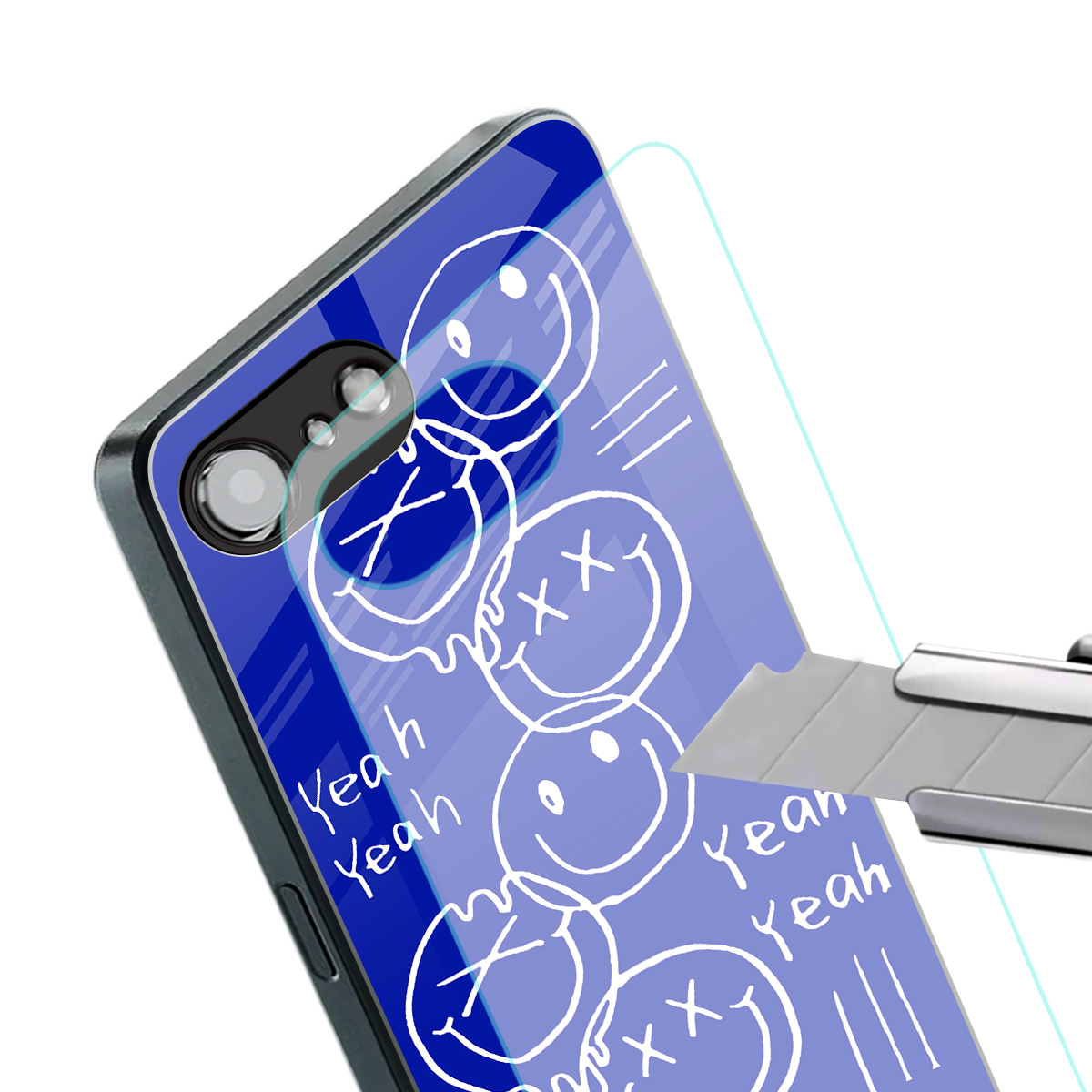 sassy smiley faces back phone cover | glass case for iphone 16e