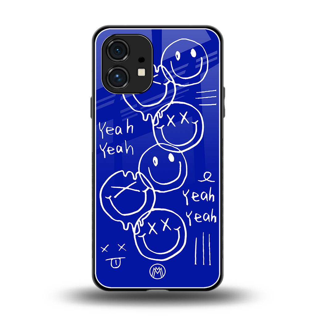 sassy smiley faces back phone cover | glass case for nothing phone 1