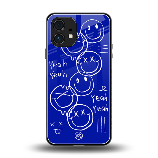 sassy smiley faces back phone cover | glass case for nothing phone 1