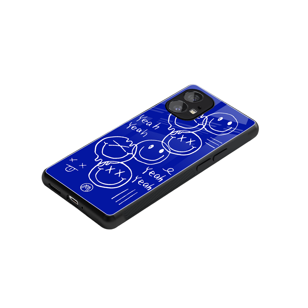sassy smiley faces back phone cover | glass case for nothing phone 1