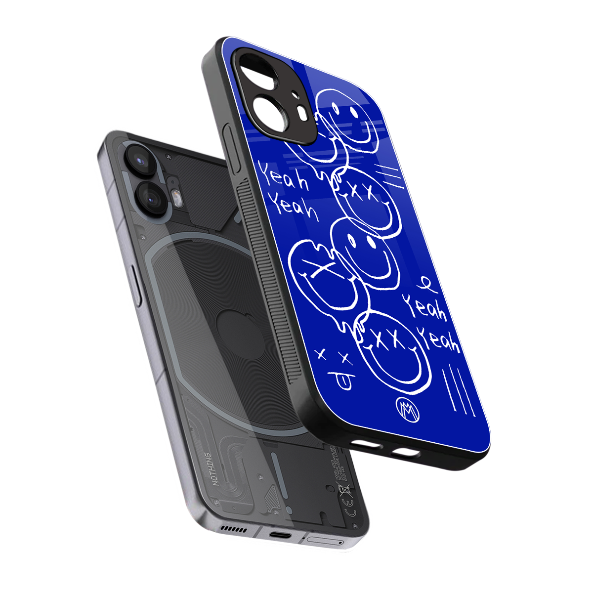 sassy smiley faces back phone cover | glass case for nothing phone 2