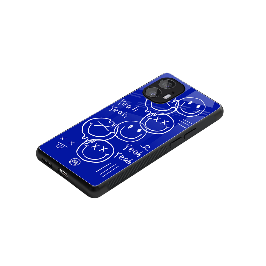 sassy smiley faces back phone cover | glass case for nothing phone 2