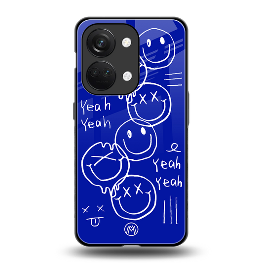 sassy smiley faces back phone cover | glass case for oneplus nord 3