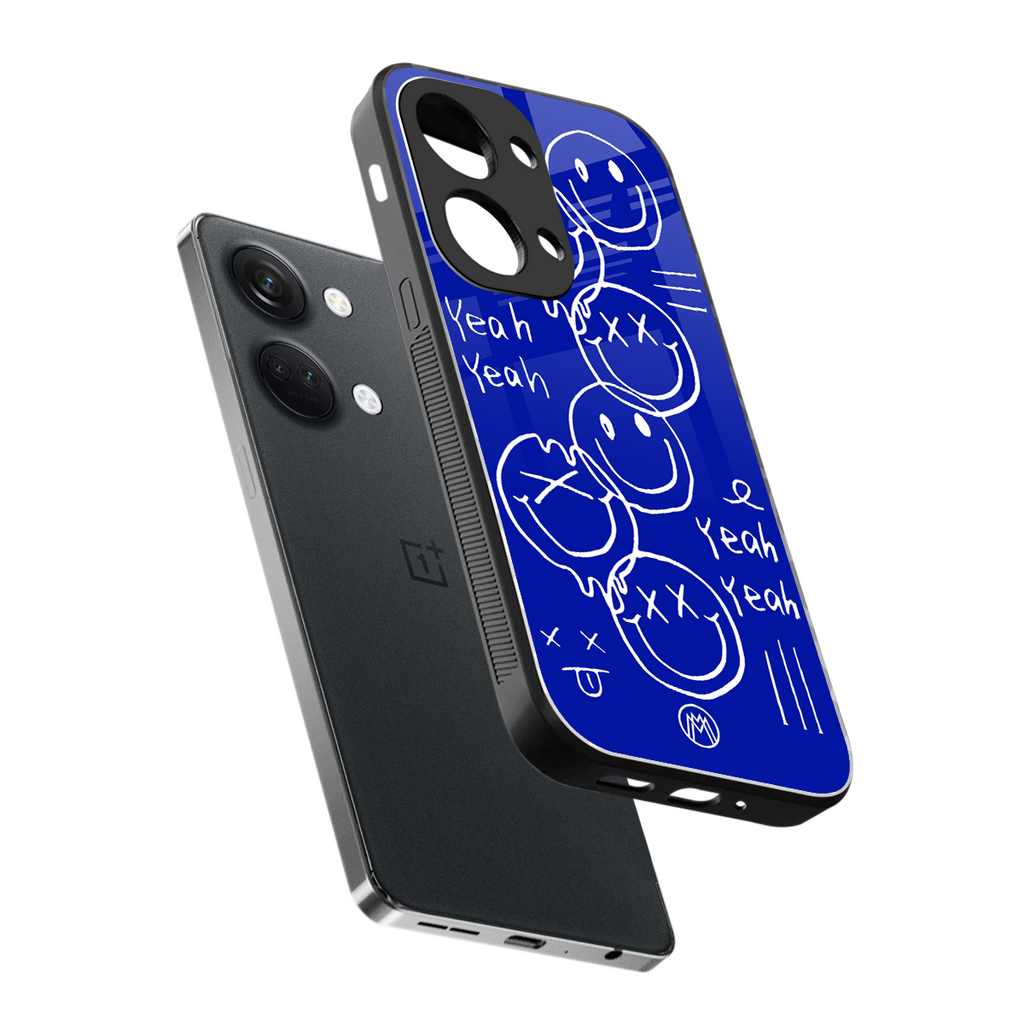 sassy smiley faces back phone cover | glass case for oneplus nord 3