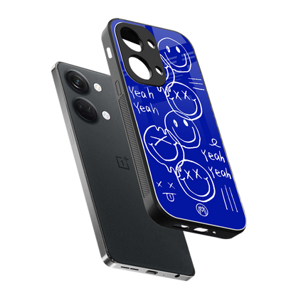 sassy smiley faces back phone cover | glass case for oneplus nord 3