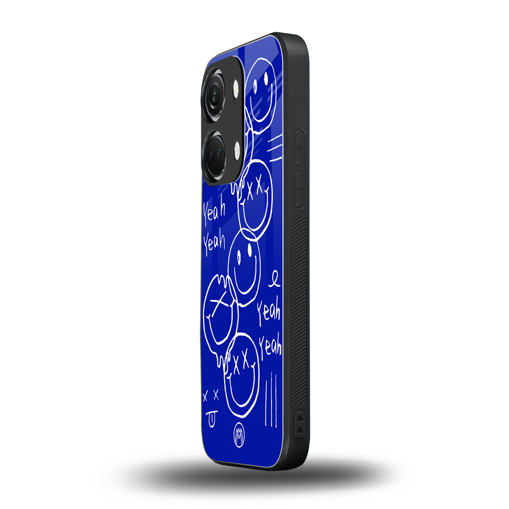 sassy smiley faces back phone cover | glass case for oneplus nord 3