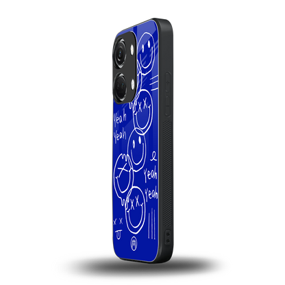 sassy smiley faces back phone cover | glass case for oneplus nord 3