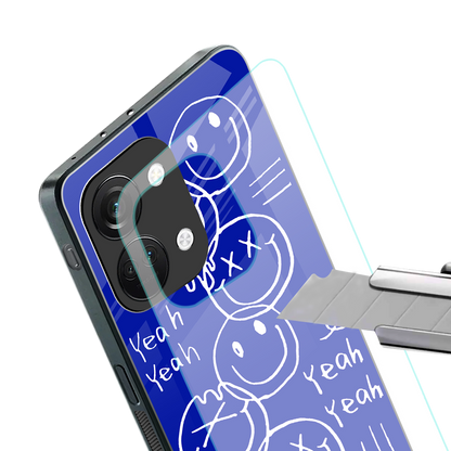 sassy smiley faces back phone cover | glass case for oneplus nord 3