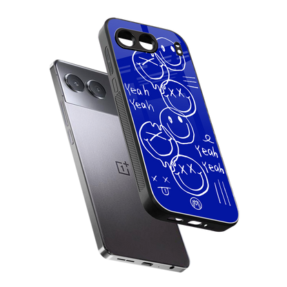 sassy smiley faces back phone cover | glass case for oneplus nord 4