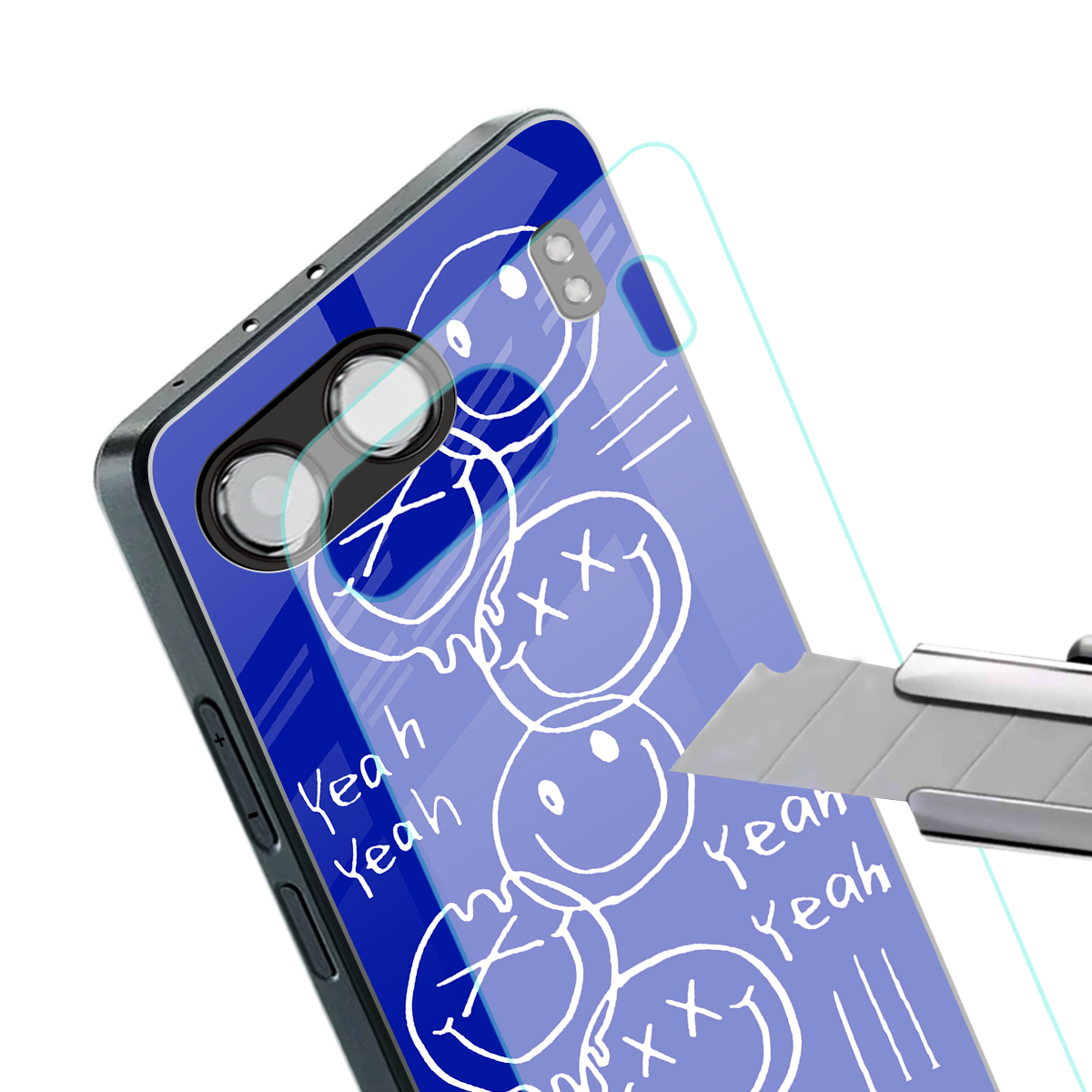 sassy smiley faces back phone cover | glass case for oneplus nord 4
