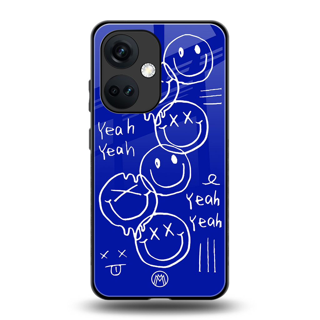 sassy smiley faces back phone cover | glass case for oneplus nord ce 3