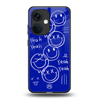 sassy smiley faces back phone cover | glass case for oneplus nord ce 3