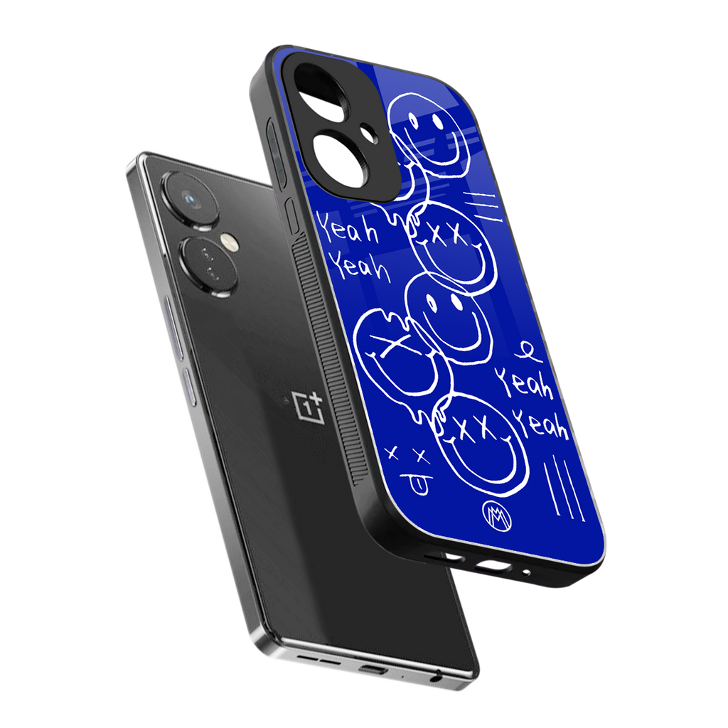 sassy smiley faces back phone cover | glass case for oneplus nord ce 3